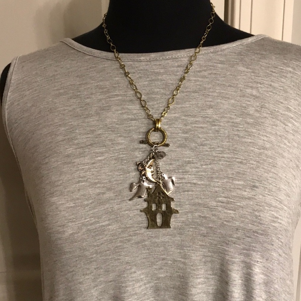 Halloween Haunted House,Bats and Ghosts Pendant